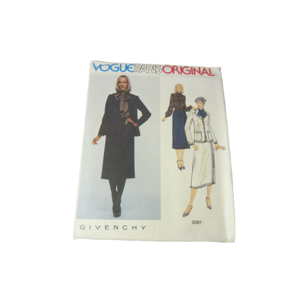 Givenchy Vintage Women's Sewing Pattern Jacket Skirt Blouse Size 12